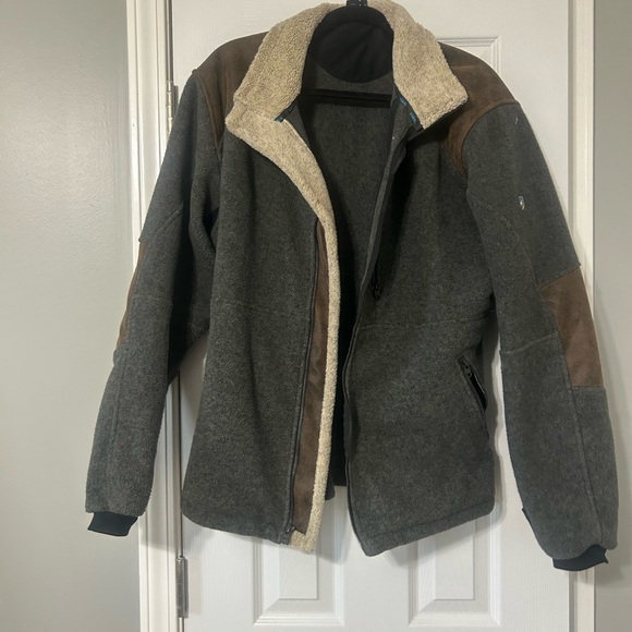 Kuhl Gray and Brown Sherpa-Lined Jacket - Picture 1 of 4